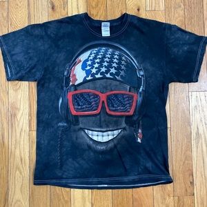 The Mountain 2012 American Flag Smiley Face Graphic Tee Size L